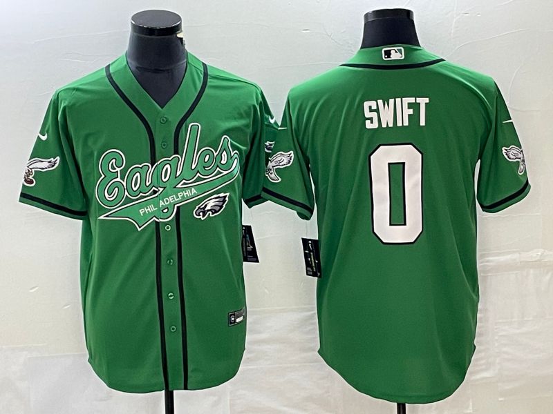 Men Philadelphia Eagles 0 Swift Green Co Branding Game NFL Jersey style 3